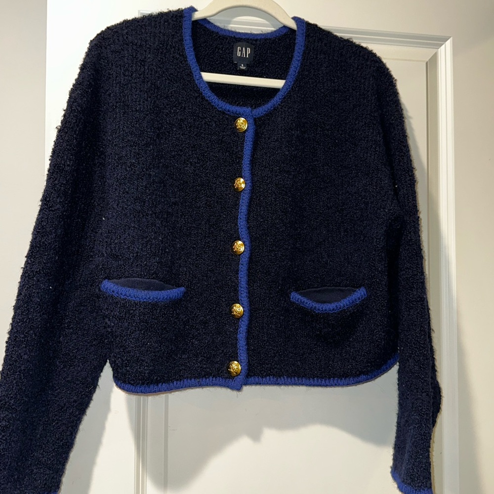 GAP Navy Blue Boucle Lady Cardigan